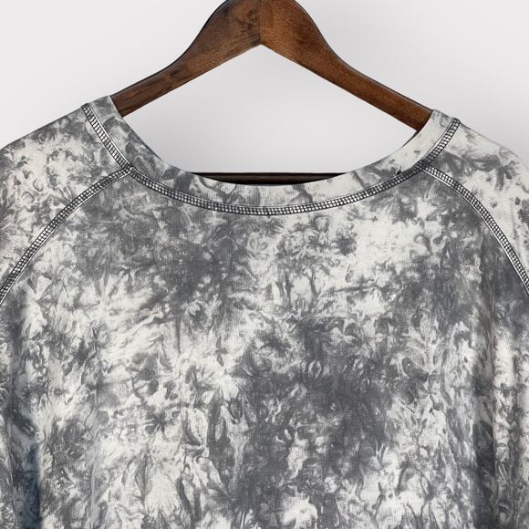 Chico's Mini Sweater Dress Women 12 (2) Gray Tie-Dye Pockets Drawstring P14 - Picture 3 of 12